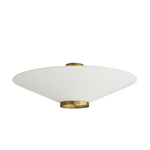 Decker Three Light Flush Mount in Antique Brass (314|49381)