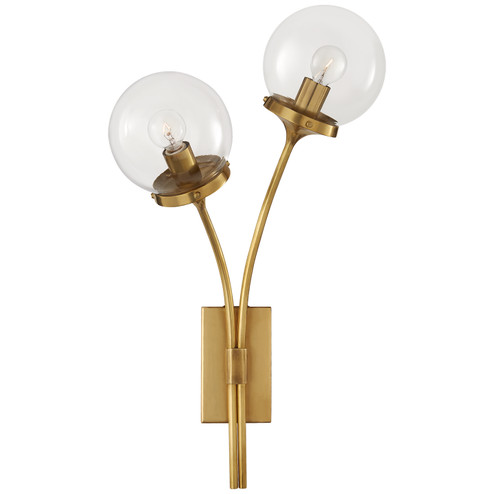 Prescott Two Light Wall Sconce in Soft Brass (268|KS 2407SB-CG)