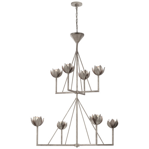 Alberto Eight Light Chandelier in Burnished Silver Leaf (268|JN 5006BSL)