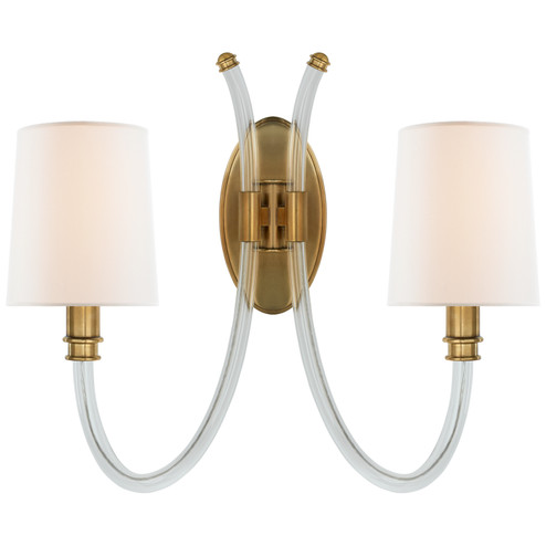 Clarice Two Light Wall Sconce in Crystal with Antique Brass (268|JN 2030CG/AB-L)