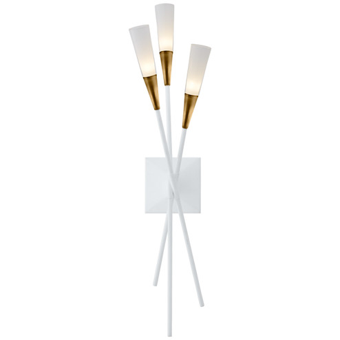 Stellar LED Wall Sconce in Matte White and Antique Brass (268|CHD 2602WHT)