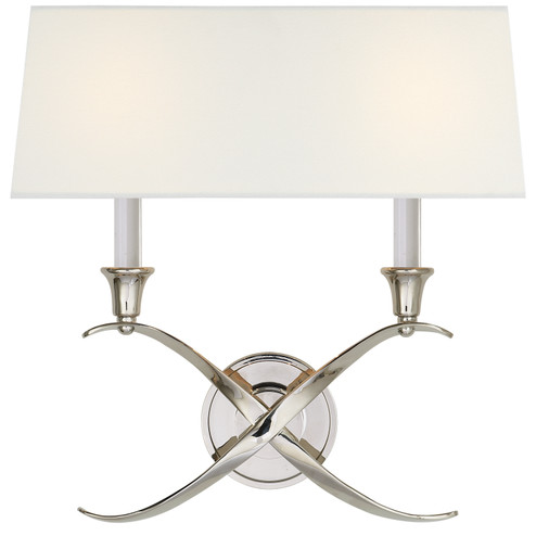 Cross Bouillotte Two Light Wall Sconce in Polished Nickel (268|CHD 1191PN-L)
