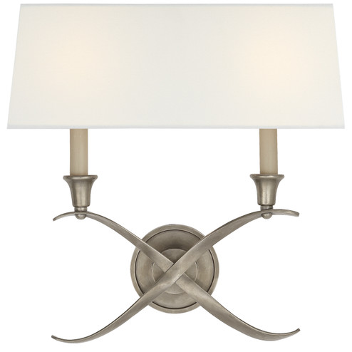 Cross Bouillotte Two Light Wall Sconce in Antique Nickel (268|CHD 1191AN-L)