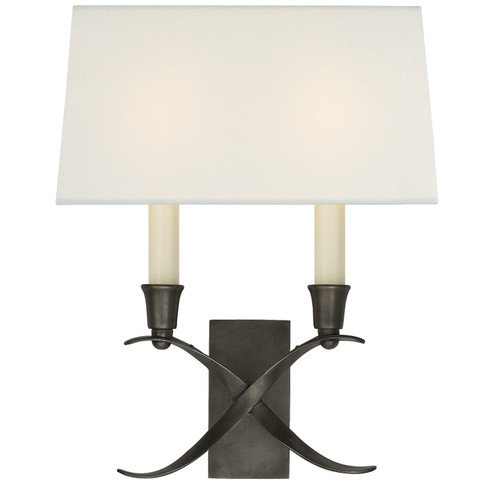 Cross Bouillotte Two Light Wall Sconce in Bronze (268|CHD 1190BZ-L)