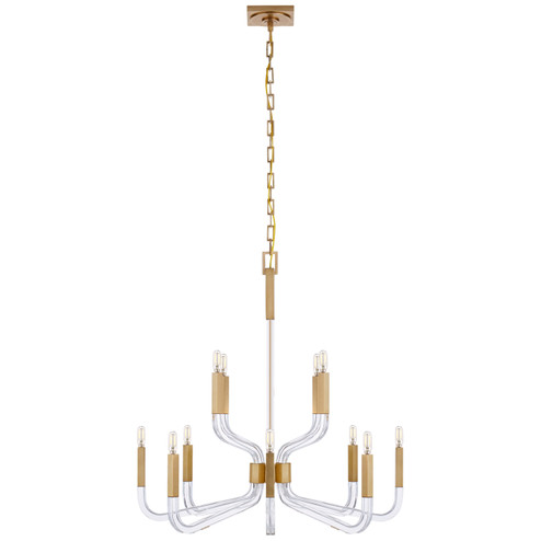 Reagan 12 Light Chandelier in Antique-Burnished Brass and Crystal (268|CHC 5903AB/CG) Reagan 12 Light Chandelier in Antique-Burnished Brass and Crystal (268|CHC 5903AB/CG)