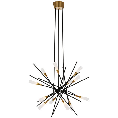 Stellar LED Chandelier in Matte Black and Antique Brass (268|CHC 5605BLK)