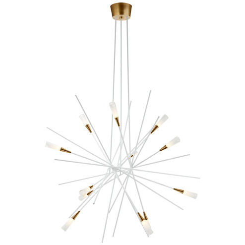 Stellar LED Chandelier in Matte White and Antique Brass (268|CHC 5600WHT)