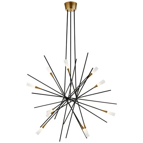 Stellar LED Chandelier in Matte Black and Antique Brass (268|CHC 5600BLK)