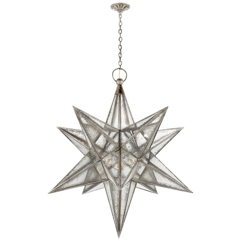 Moravian Star Three Light Lantern in Burnished Silver Leaf (268|CHC 5213BSL-AM)