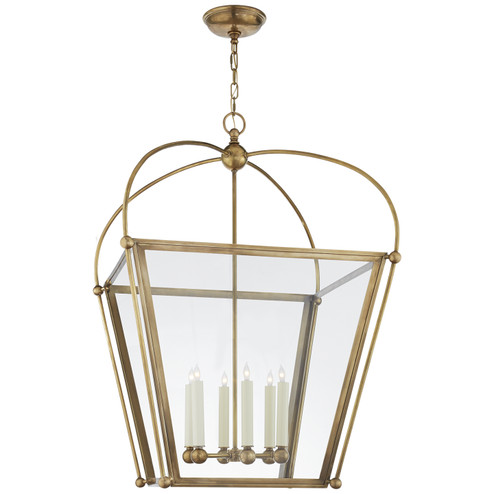 Riverside Six Light Lantern in Antique-Burnished Brass (268|CHC 3440AB-CG)