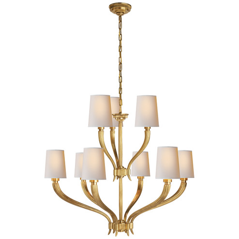 Ruhlmann Nine Light Chandelier in Antique-Burnished Brass (268|CHC 2465AB-NP)