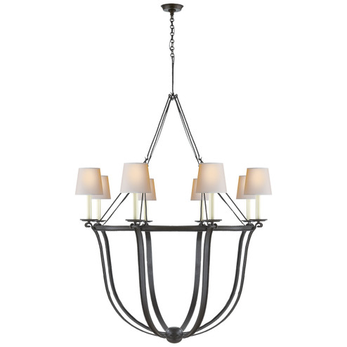 Lancaster Eight Light Chandelier in Aged Iron (268|CHC 1577AI-NP)