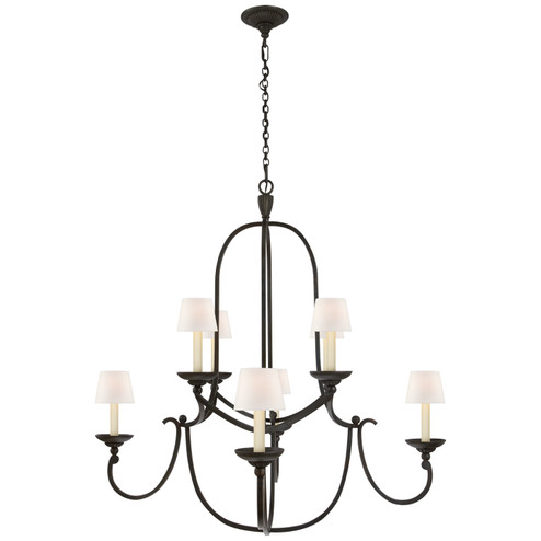 Flemish Eight Light Chandelier in Aged Iron (268|CHC 1494AI-L)