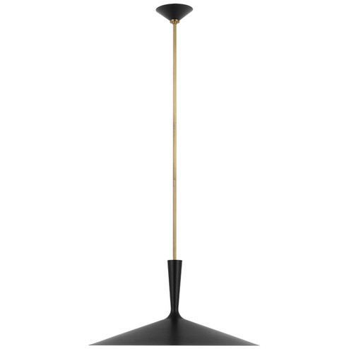 Rosetta LED Pendant in Matte Black and Hand-Rubbed Antique Brass (268|ARN 5542BLK/HAB)