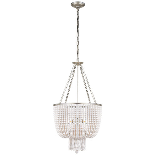 Jacqueline Four Light Chandelier in Burnished Silver Leaf (268|ARN 5102BSL-WG)