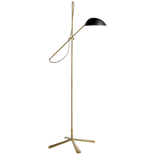 Graphic One Light Floor Lamp in Hand-Rubbed Antique Brass (268|ARN 1501HAB-BLK)