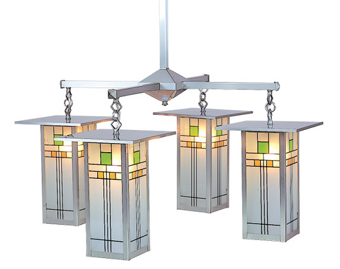 Franklin Four Light Chandelier in Satin Black (37|FCH-9L/4C-BK)