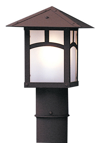 Evergreen One Light Post Mount in Rustic Brown (37|EP-7SFGW-RB)