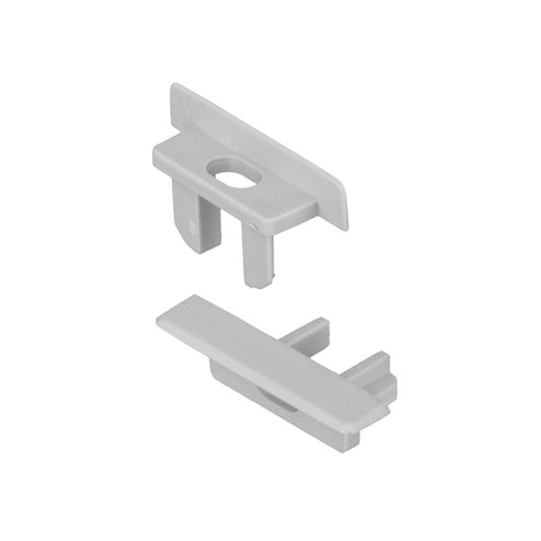 Premium Extrusions End Cap With Wire Feed Hole in White (303|PE-AA1DF-FEED)
