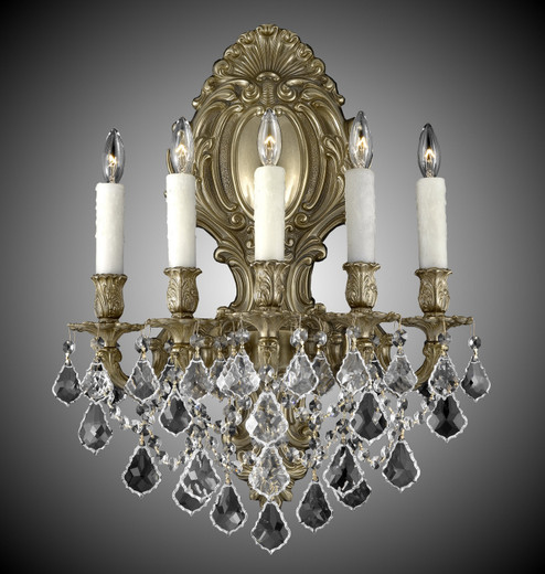 Wall Sconce Five Light Wall Sconce in Polished Brass w/Black Inlay (183|WS9429-O-12G-PI)