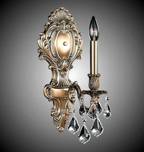Wall Sconce One Light Wall Sconce in Polished Brass w/Black Inlay (183|WS9423-OTK-12G-ST)