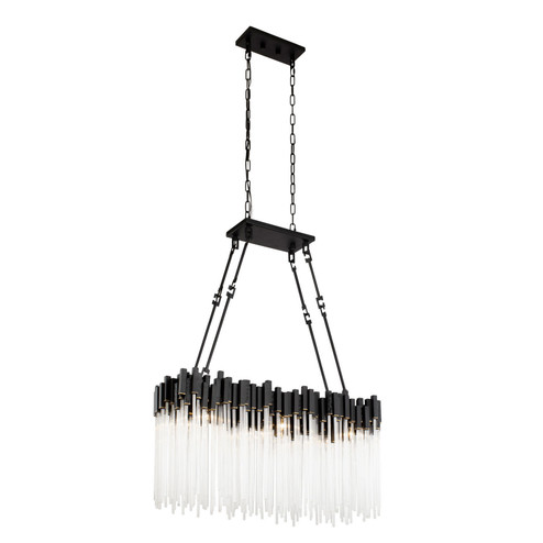 Matrix Six Light Linear Pendant in Matte Black/French Gold (137|309N06MBFG)