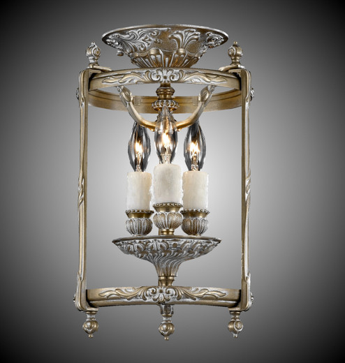 Lantern Three Light Flush Mount in Polished Brass w/Umber Inlay (183|LTFM2108-01G-PI)