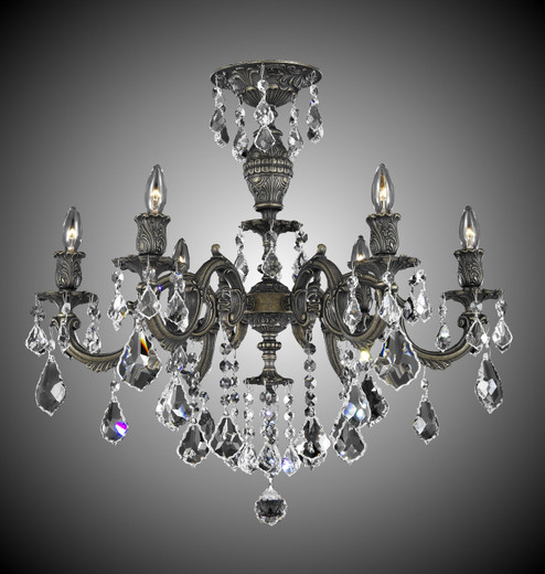 Marlena Six Light Flush Mount in Antique Silver (183|FM9743-ALN-10G)