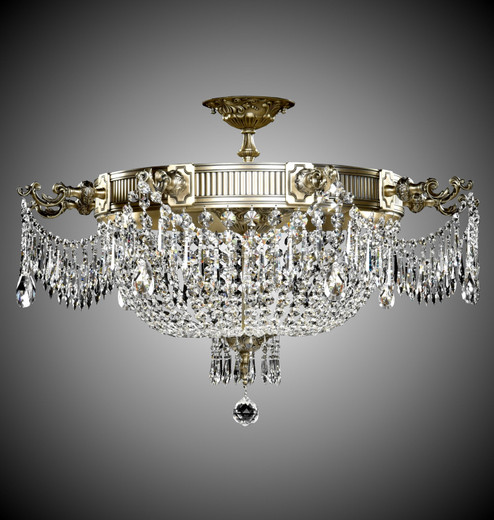 Valencia Nine Light Flush Mount in White Nickel (183|FM8013-P-10W)