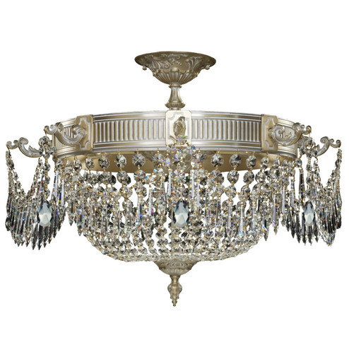 Valencia Eight Light Flush Mount in Polished Brass w/Black Inlay (183|FM8012-P-12G)