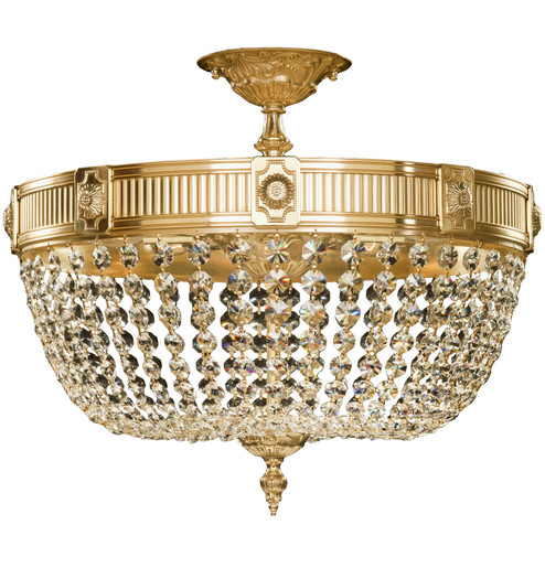 Valencia Nine Light Flush Mount in True Brass (183|FM8003-P-16G)