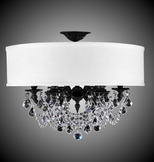 Llydia Six Light Semi Flush Mount in Antique Black Glossy (183|FM6521-O-02G-PI-GL)