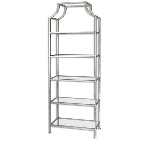 Aurelie Etagere in Silver Leafed Iron w/ Clear (52|24514)