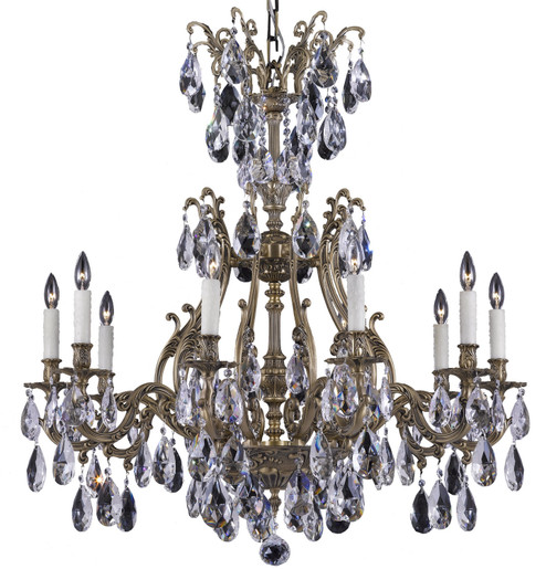 Chateau Ten Light Chandelier in Antique Black Glossy (183|CH9634-ATK-02G-PI)