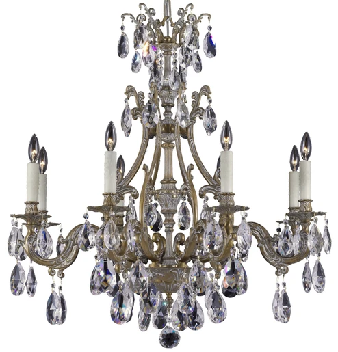 Chateau Eight Light Chandelier in Antique Black Glossy (183|CH9633-O-02G-ST)
