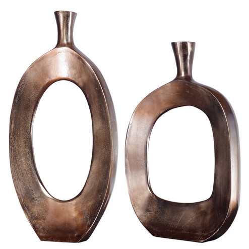 Kyler Vases, S/2 in Bronze (52|18965) Kyler Vases, S/2 in Bronze (52|18965)