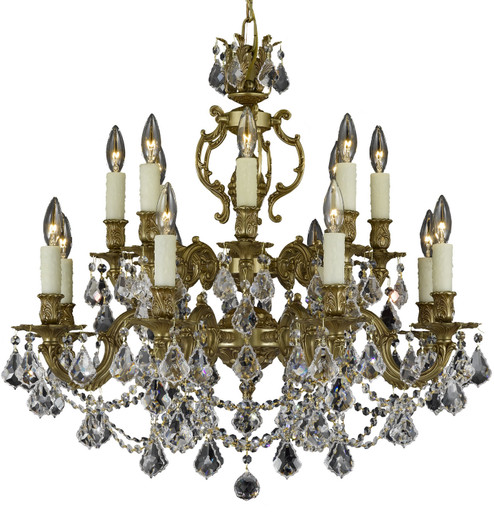 Rosetta 16 Light Chandelier in True Brass (183|CH9572-O-16G-PI)