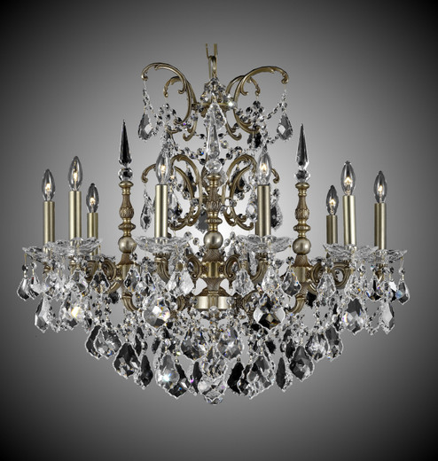 Venetian Ten Light Chandelier in Antique Black Glossy (183|CH9381-A-02G-ST)