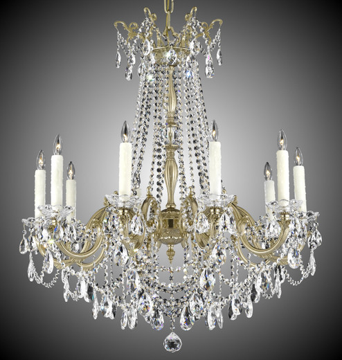 Crystella Ten Light Chandelier in Polished Brass w/Umber Inlay (183|CH9285-A-01G-ST)