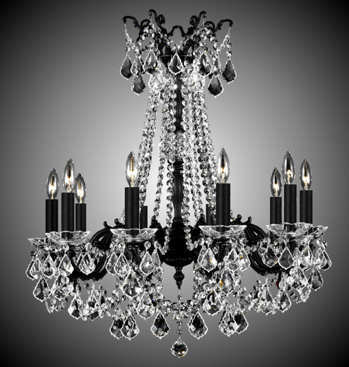 Crystella Ten Light Chandelier in Polished Brass w/Black Inlay (183|CH9284-A-12G-PI)