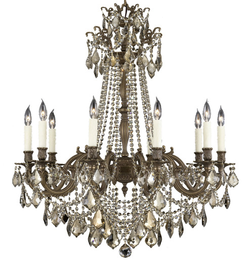 Biella Ten Light Chandelier in Polished Brass w/Umber Inlay (183|CH9258-ALN-01G-PI)