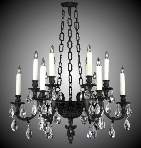 Blairsden 12 Light Chandelier in Polished Brass w/Black Inlay (183|CH9015-ATK-12G-PI)