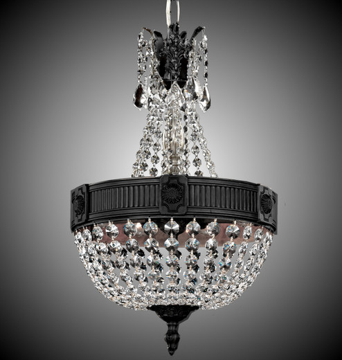 Valencia Three Light Chandelier in Antique Black Glossy (183|CH8001-P-02G)