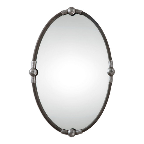 Carrick Mirror in Rust Black w/Burnished Silver (52|09064)