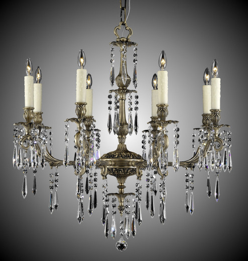 Parisian Eight Light Chandelier in Polished Brass w/Black Inlay (183|CH7815-UTK-12G-ST)