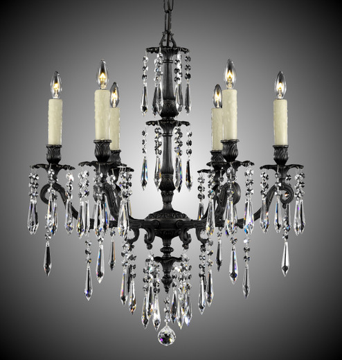Parisian Six Light Chandelier in Polished Brass w/Black Inlay (183|CH7814-UTK-12G-ST)