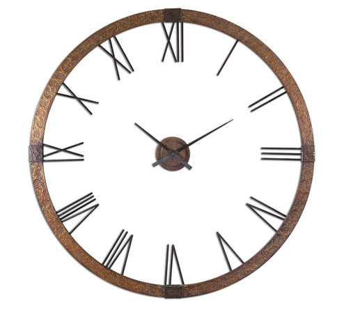 Amarion Wall Clock in Hammered Copper w/Light Gray Wash/Aged Black (52|06655)