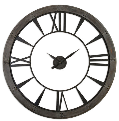 Ronan Wall Clock in Dark Rustic Bronze w/Rust Gray (52|06084)