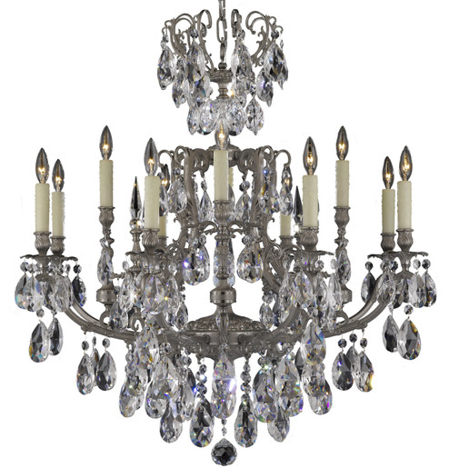 Parisian 12 Light Chandelier in Antique White Glossy (183|CH7425-A-04G-ST)