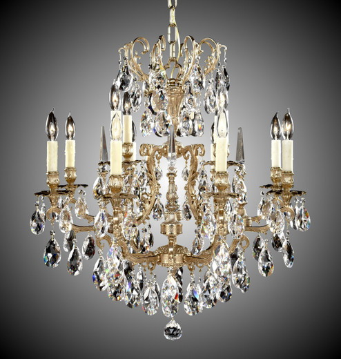 Parisian 12 Light Chandelier in Polished Brass w/Black Inlay (183|CH7031-B-12G-ST)